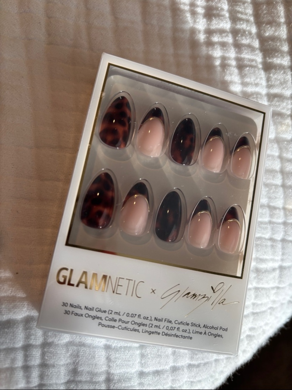 GLAMNETIC Tortoise & Nude Press-On Nails - 30 Pack